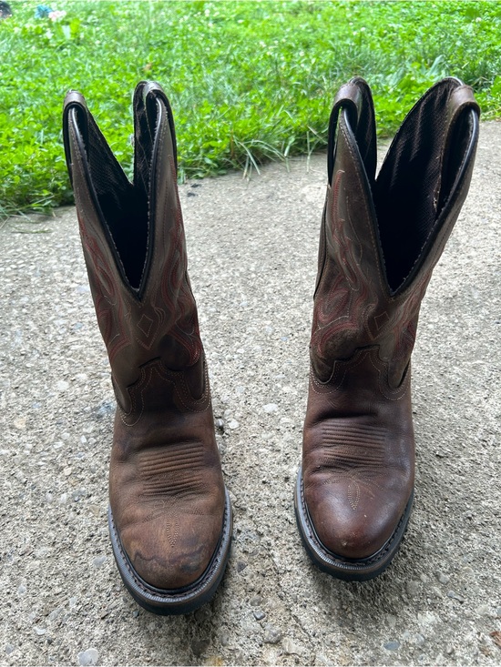 Justin Brown Leather Western Work Boots with sz 9.5 EE main image 7